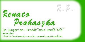 renato prohaszka business card